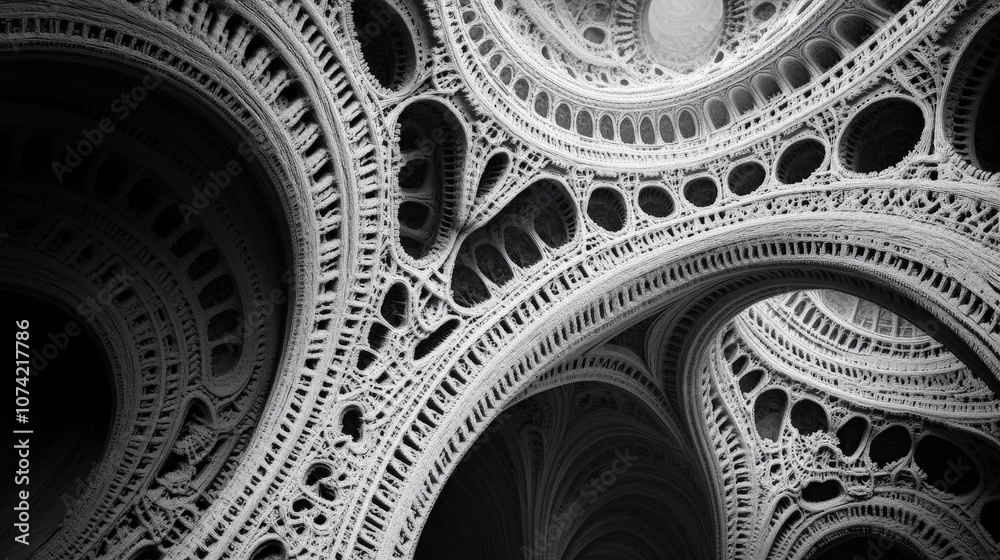 Fototapete a series of numbers and equations forming an intricate fractal pattern