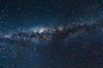 A stunning night sky filled with countless stars and the majestic Milky Way galaxy. It is a remote location known for its minimal light pollution. Isalo National Park, Madagascar.
