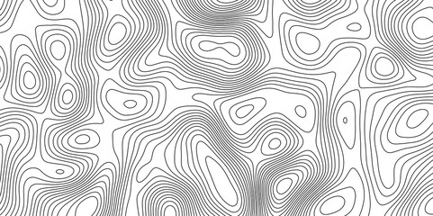Luxury topographic wavy pattern and geographic grid map design vector art background, topographic map background with geographic black line contour map white background.