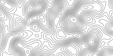 Luxury topographic wavy pattern and geographic grid map design vector art background, topographic map background with geographic black line contour map white background.