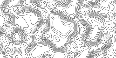 Luxury topographic wavy pattern and geographic grid map design vector art background, topographic map background with geographic black line contour map white background.