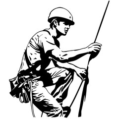 Stucco Worker Vector Logo