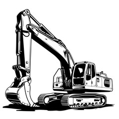 Stuck Excavator Vector Logo