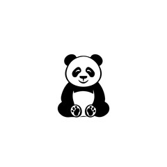 Obraz premium Stuffed Panda Bear Vector Logo