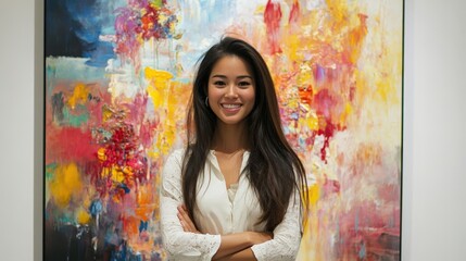 A striking high-priced contemporary painting, rich in texture and emotion, displayed in an exclusive art auction, attracting attention