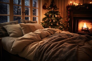 Bed christmas decoration furniture.