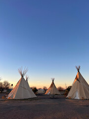 Sunset Teepees at a Campsight