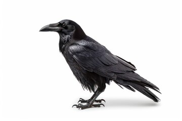 Fototapeta premium Majestic black raven bird portrait