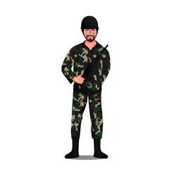 Army character vector illustration clipart