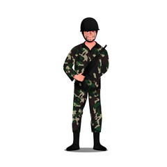 Army character vector illustration clipart