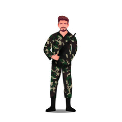 Army character vector illustration clipart