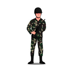 Army character vector illustration clipart