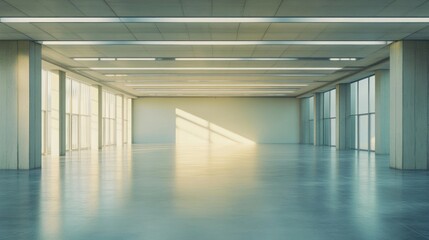 Illustration of an empty hall in a modern office building. Ai generated image