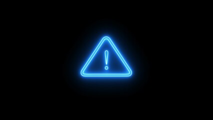Neon warning sign icon illustration.