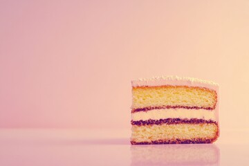 Fototapeta premium Vanilla Cake with White Frosting and Sprinkles - A Delicious Treat