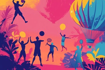 A poster design for the summer sports culture and cultural festival, colorful 