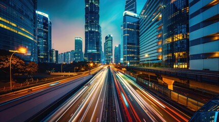 Fototapeta premium Smart infrastructure technology integrating AI-driven systems for seamless urban management