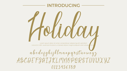 Holiday Font Stylish brush painted an uppercase vector letters, alphabet, typeface