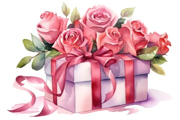 Gift rose ribbon flower.