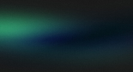 Vibrant color grainy gradient backdrop design. Abstract blue green black color noisy gradient, glowing color flow, bright, shine, website header design, poster or banner