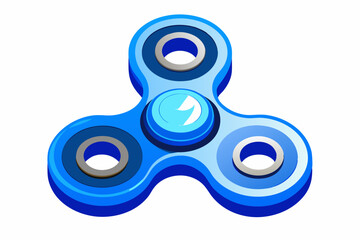 Metal fidget spinner toy isolated on white background vector illustration