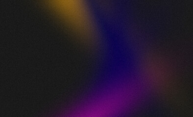 Vibrant color grainy gradient backdrop design. Abstract blue orange purple black color noisy gradient, glowing color flow, bright, shine, website header design, poster or banner