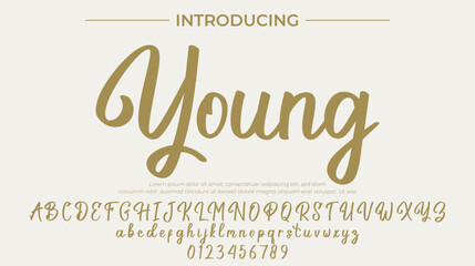 Young Font Stylish brush painted an uppercase vector letters, alphabet, typeface