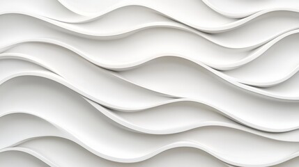 Obraz premium Abstract White Wavy 3D Texture Modern Minimalist Background