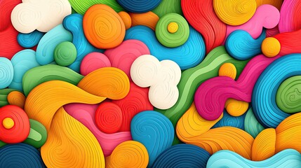 Strategic Speech Art Concept Leader's Persuasive Talk Design Colorful abstract shapes and wavy patterns.