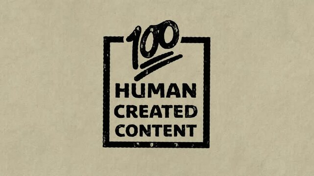 Human Created Content Rubber Stamp Animation