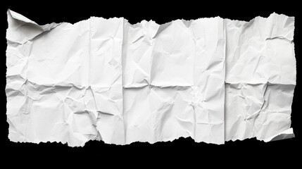 Obraz premium Crumpled White Paper Texture Torn Edges Grunge Background