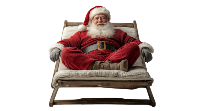 PNG, Santa Claus and red sack, santa isolated on white background.