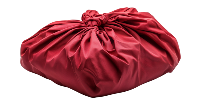 PNG, Santa Claus and red sack, sack with gifts, isolated on white background.