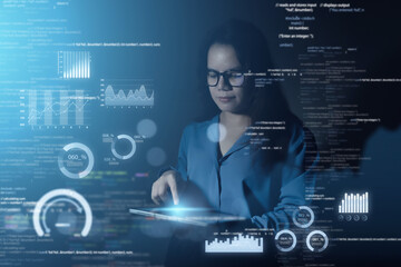 Digital, analytics and women's business working with big data Digital transformation with future technology