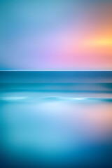 Fototapeta premium rainbow on blur sky over sea