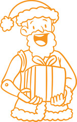 Line Art Illustration of a Disable Santa Claus, Coloring page christmas