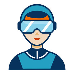 Wearing a headset of a virtual reality icon vector 