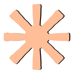 Obraz premium Bold retro shape illustration with strong geometric forms and vibrant colors, inspired by mid-century design. Perfect for vintage-inspired projects, posters, or decor elements.