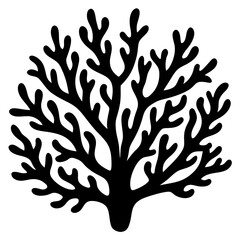 Sea coral silhouette vector illustration 
