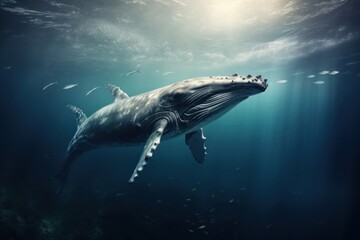Fototapeta premium Whale animal mammal shark.