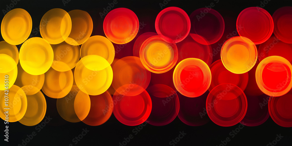 Poster Abstract circular bokeh lights creating warm festive background design