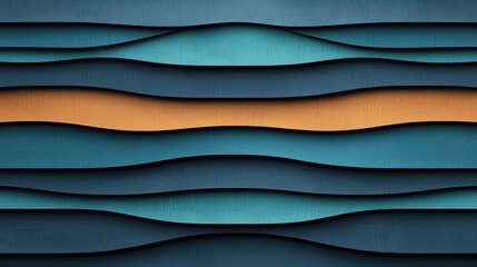 Obraz premium Abstract Blue and Orange Wavy Lines 3D Background Graphic Design Element