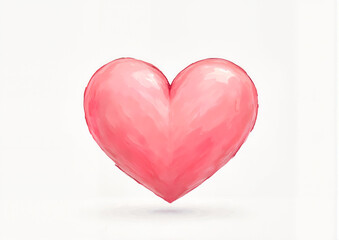 Pink Heart Illustration on White Background