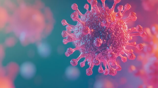 Realistic structure of a cytomegalovirus organism Molecular representation of viral infection AI generated visualization