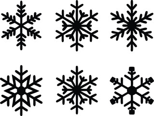 collection of Snowflakes icon, Christmas Snowflake  Bundle vector 