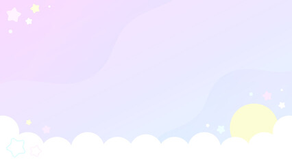 ファンシーな雲と星空の背景⭐︎