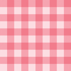 A gingham checkered pattern with alternating red, and soft red squares. The design has a simple, rustic appeal, with evenly spaced blocks.
