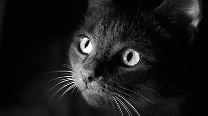 Nighttime feline portrait