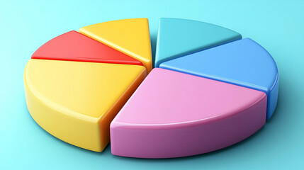pie chart, symbolizing data analysis, business strategy, and decision-making. The chart's vibrant colors and segmented design convey growth, balance, and financial insights
