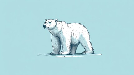 Fototapeta premium Cartoon depiction of a polar bear